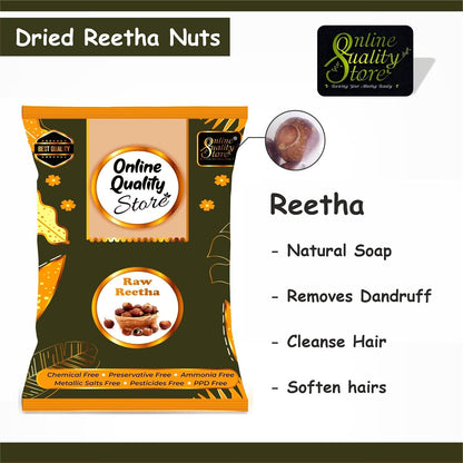Online Quality Store Raw Reetha For Hair Natural (Ritha) Dried Form, 900g