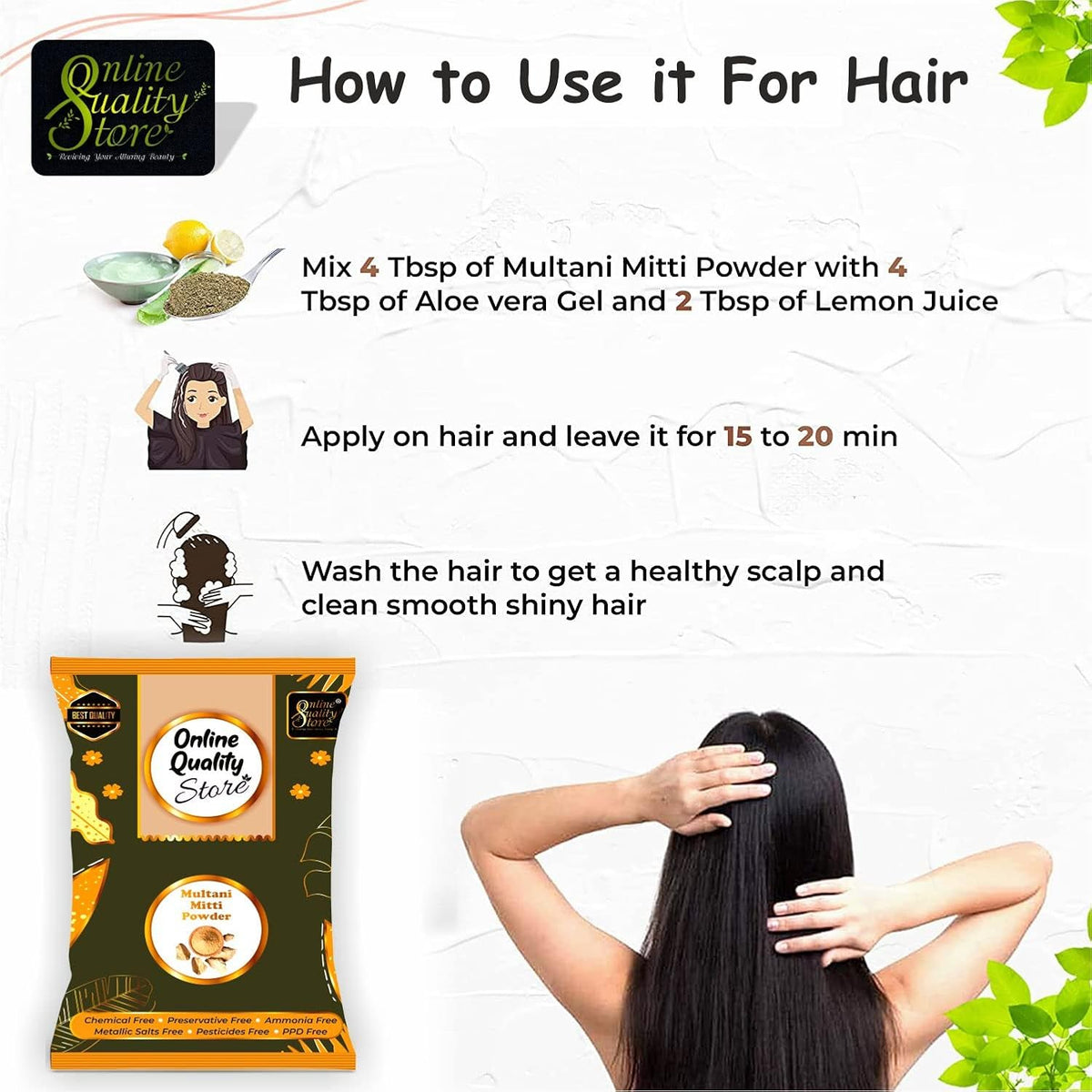 Online Quality Store Herbal Multani Mitti or Fuller Earth Stone, 400g