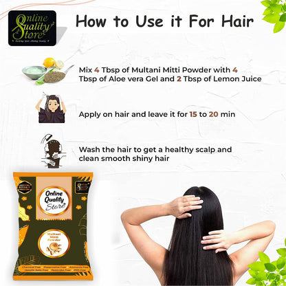 Online Quality Store Herbal Multani Mitti or Fuller Earth Stone, 400g