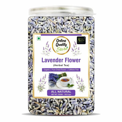 Online Quality Store Lavender Flower Tea -100g | Sun Dried Lavender Flowers Herbal Tea | Stress Relief| Iced Tea