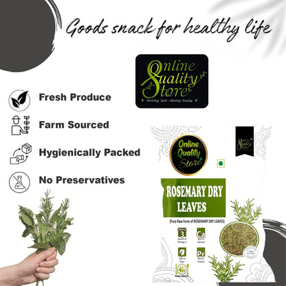 Online Quality Store Rosemary Dry Leaves - 100g |Rosemary Dried Leaf/Rosemary For Foods & Hair/Rosemary Herb Tea | Organic | Natural
