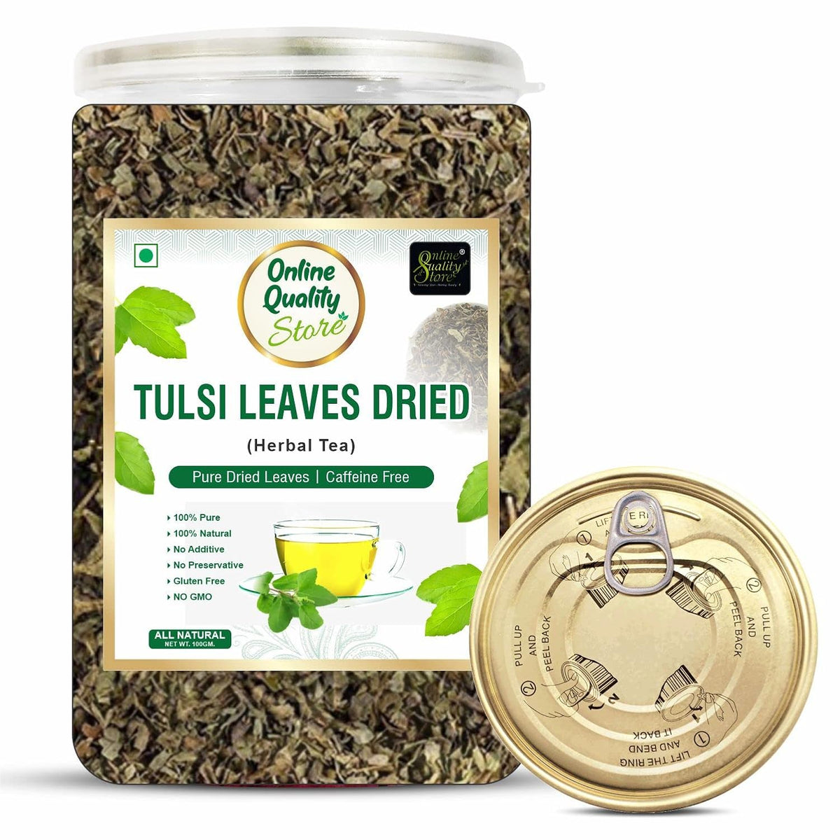 Online Quality Store Tulsi Tea -100g | Tulsi Dried Leaves Herbal Green Tea| Tulsi Tea | Helps with Stress and Anxiety