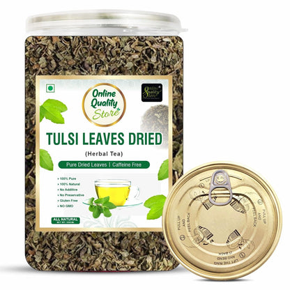 Online Quality Store Tulsi Tea -100g | Tulsi Dried Leaves Herbal Green Tea| Tulsi Tea | Helps with Stress and Anxiety