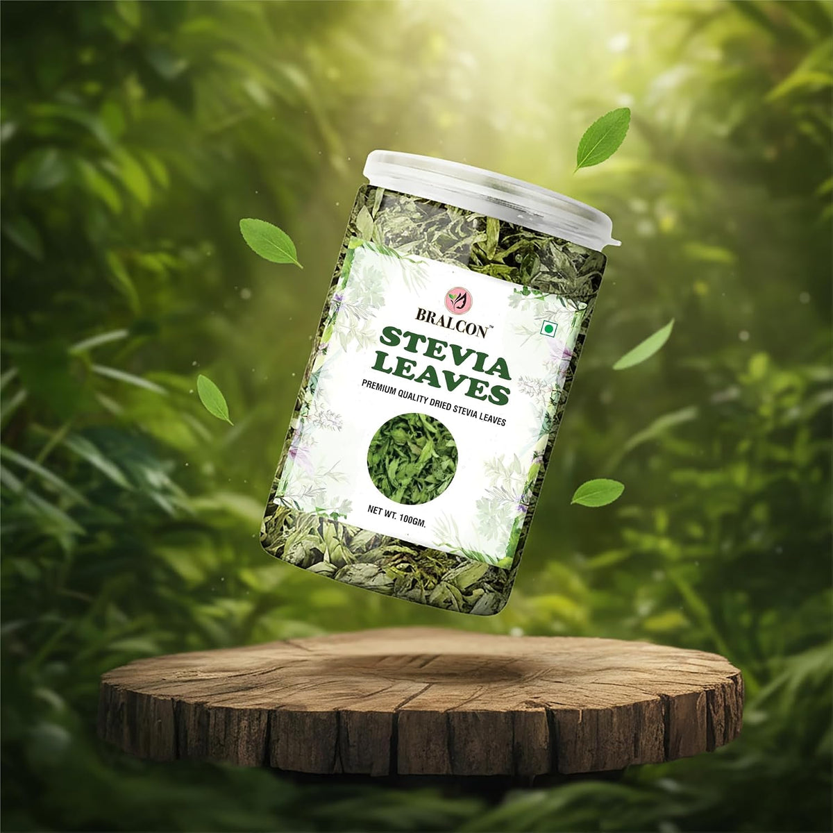 BRALCON Sugarfree Sweetener - 100% Pure Stevia Leaves Extract - Natural Stevia Dry Leaves 100gm