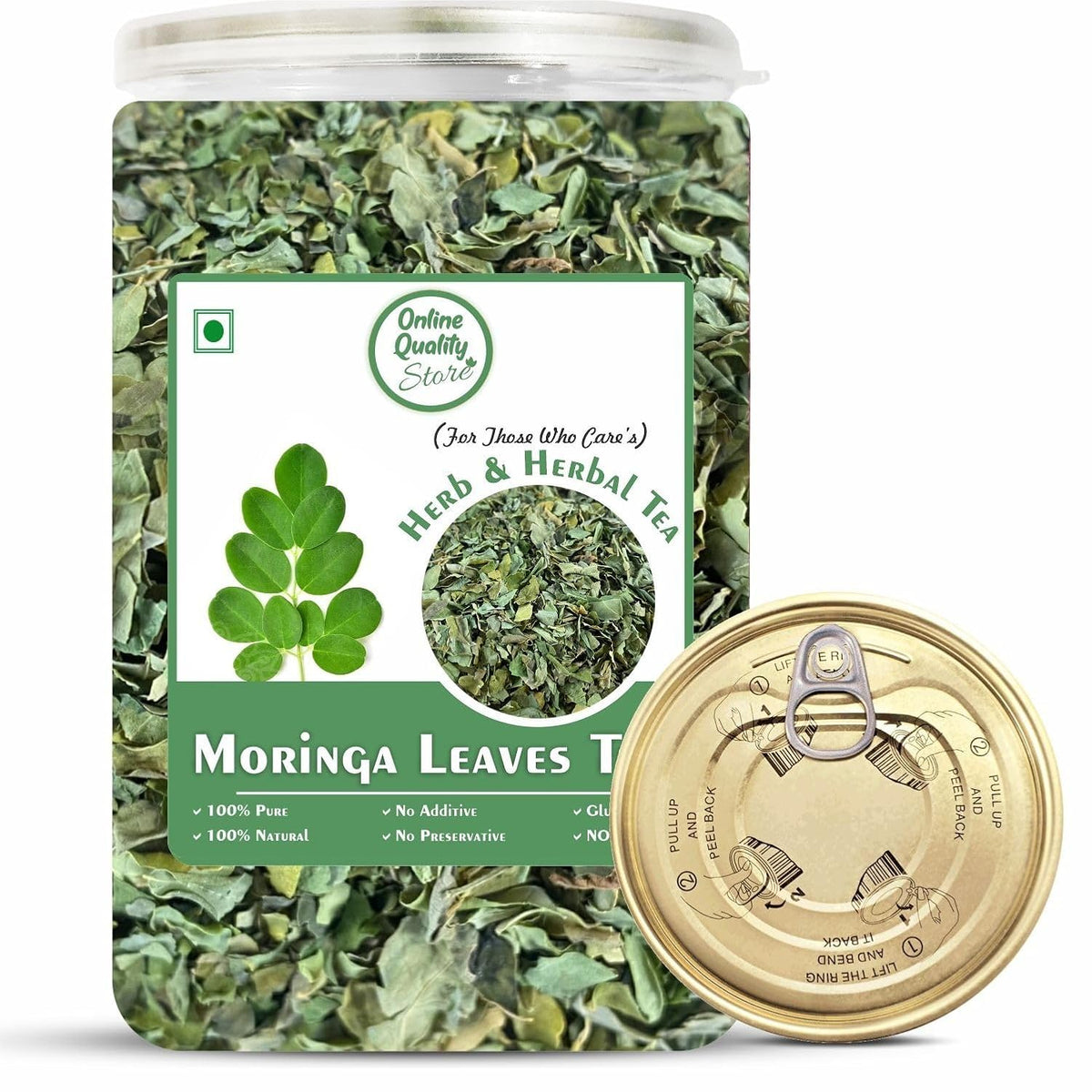 Online Quality Store Moringa Loose Leaves Tea - 100 Gm | Moringa Leaves Herbal Tea | Moringa Green Tea | Green Tea | Natural Tea