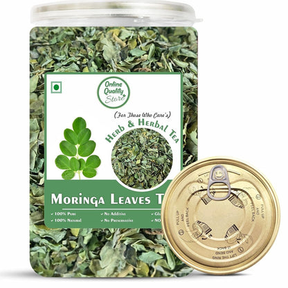 Online Quality Store Moringa Loose Leaves Tea - 100 Gm | Moringa Leaves Herbal Tea | Moringa Green Tea | Green Tea | Natural Tea