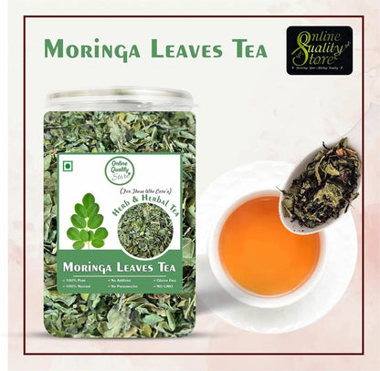 Online Quality Store Moringa Loose Leaves Tea - 100 Gm | Moringa Leaves Herbal Tea | Moringa Green Tea | Green Tea | Natural Tea