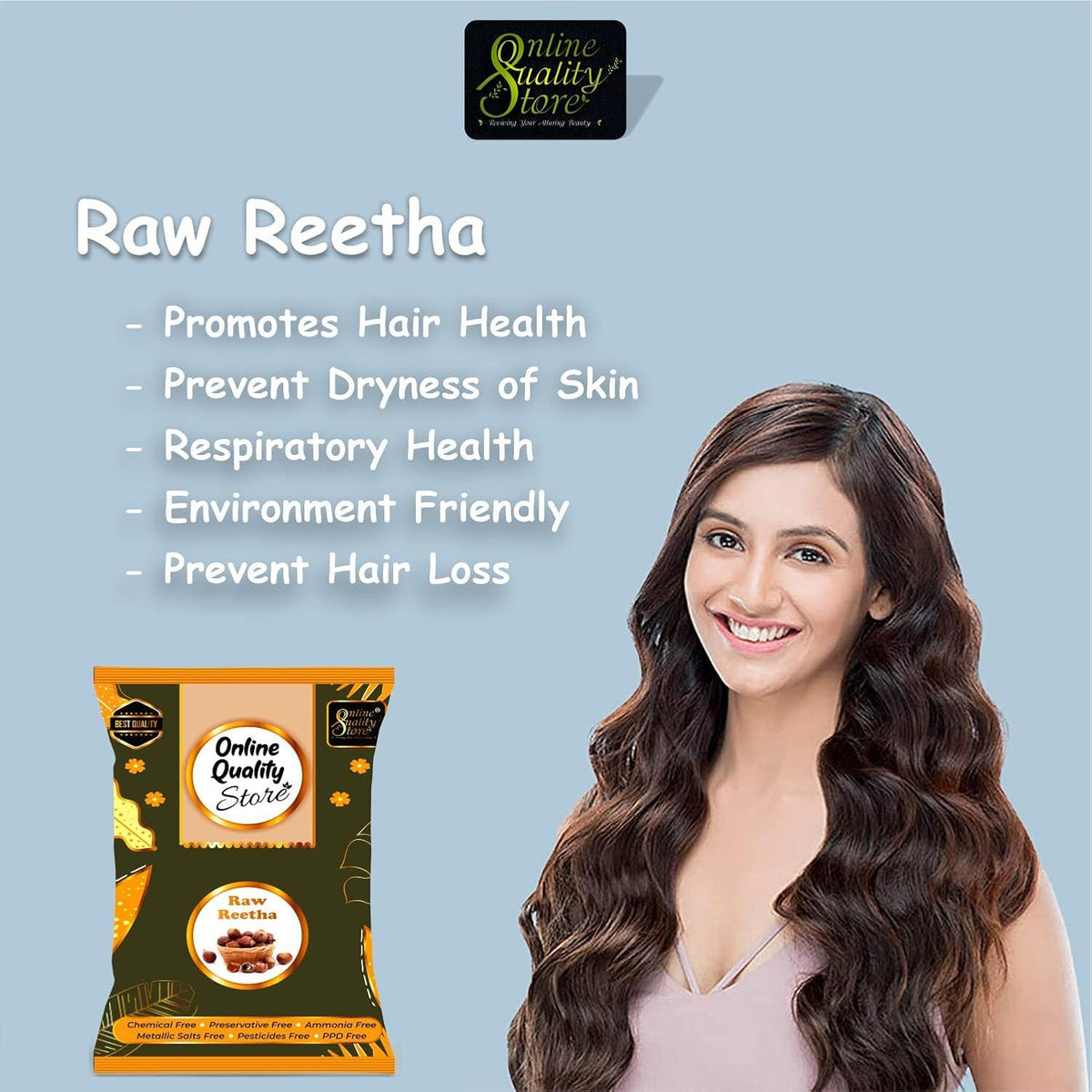 Online Quality Store Raw Reetha For Hair Natural (Ritha) Dried Form, 400g
