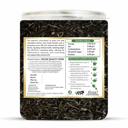 Online Quality Store Organic Green Tea - 100g | 100% Pure & Natural Herbal Green Tea Leaves | Whole Long Green Tea Leaf | Boost immunity