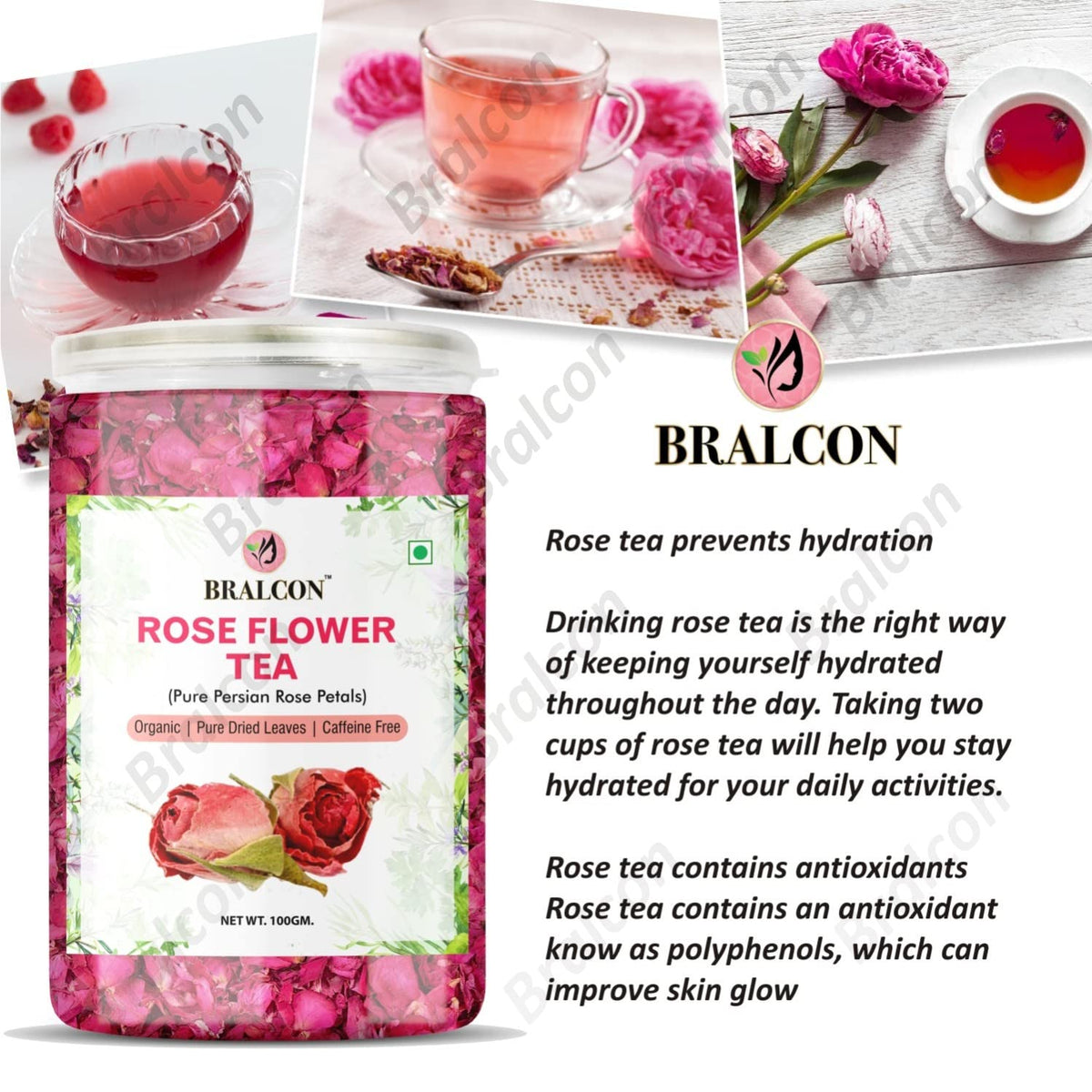 BRALCON Organic Rose Flower Tea - 100g