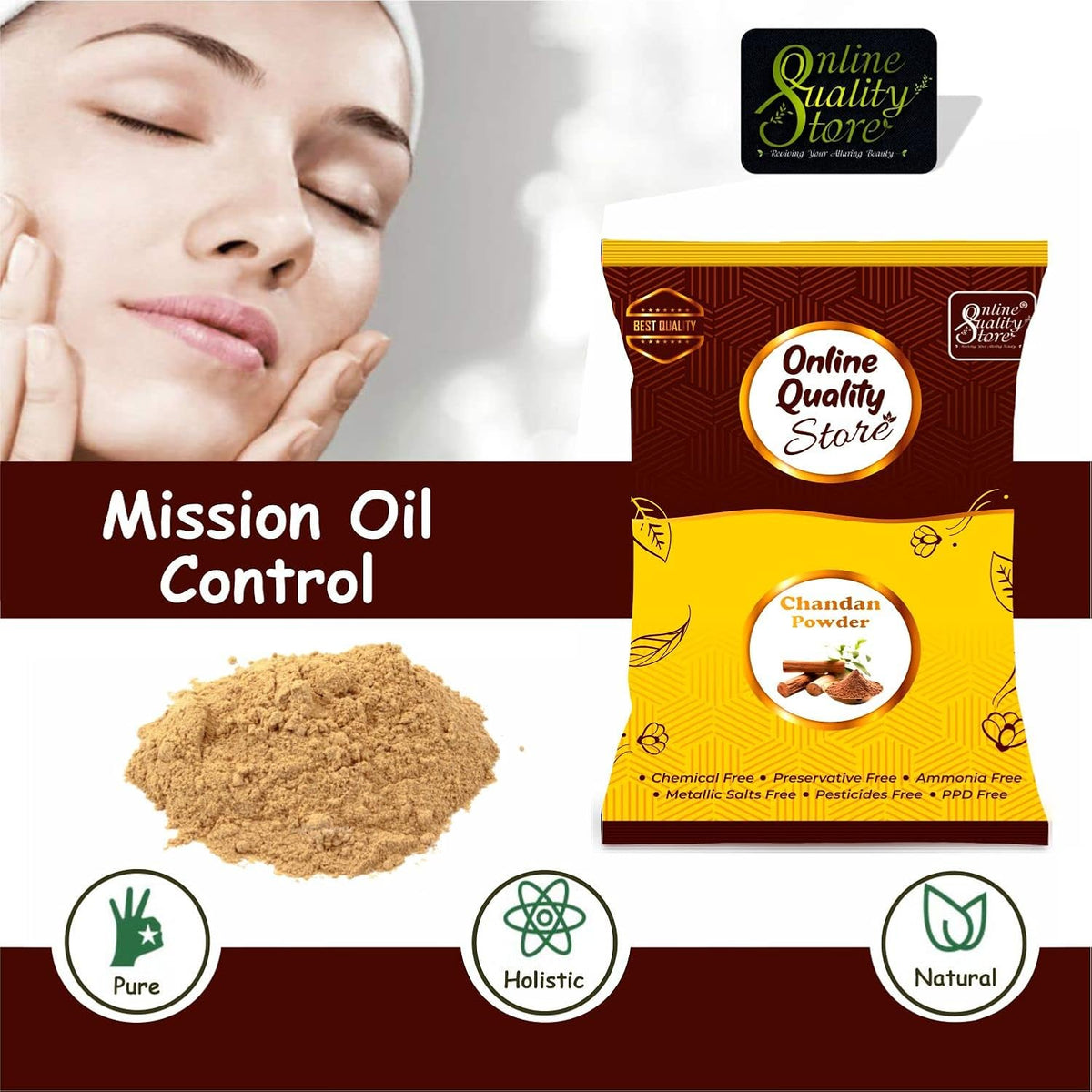 Online Quality Store pure chandan powder for face |Organic Sandalwood Powder |Chandan powder, face mask |Sandalwood Powder For Skin and body |chandan powder for puja |Chandan |facepack |facemask,250g