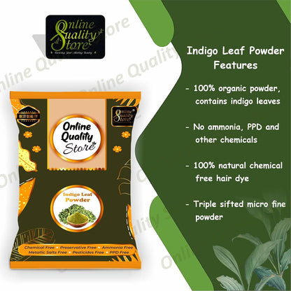 Online Quality Store Indigo powder for hair and Beard Dye - Black - Pure and Natural Lab tested (400 gram)