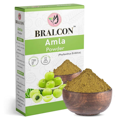 BRALCON Organic Amla Powder, Reetha Powder, Shikakai Powder, Bhringraj Powder, Hibiscus Powder, Henna Powder, Indigo Powder Combo-700g(100g x 7 Pack)
