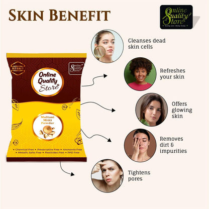 Online Quality Store Pure Organic Sandalwood Powder For Skin Whitening (Chandan Powder 150g) + Pure Multani Mitti Powder (250g), 400g