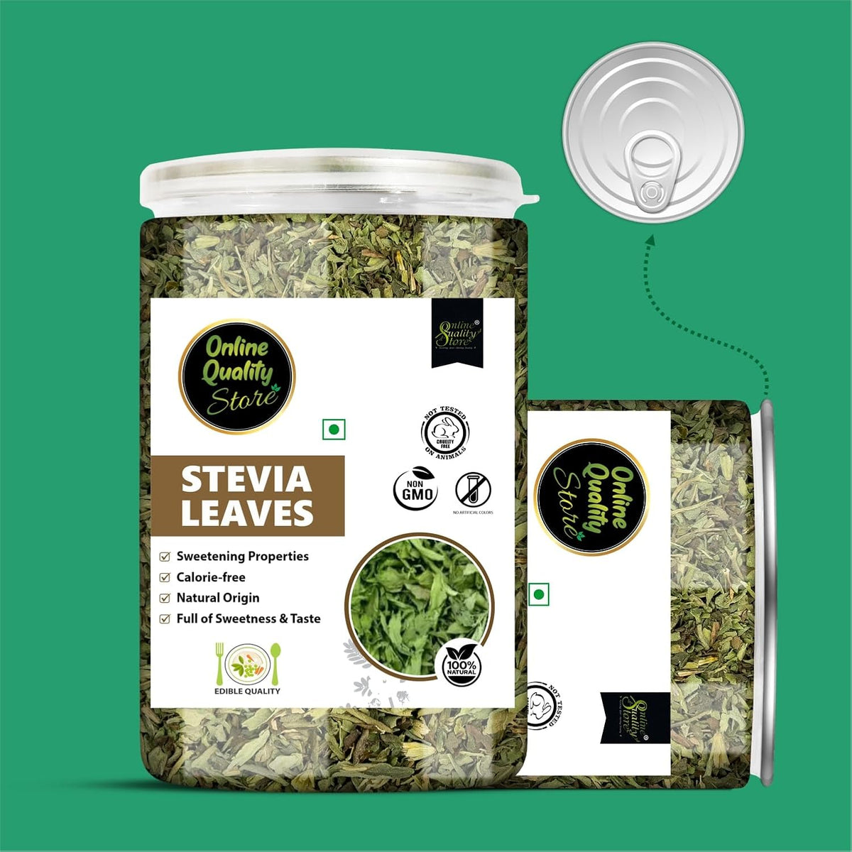 Online Quality Store Stevia Leaves- 100g | Zero Calorie Stevia leaves | Whole Leaf