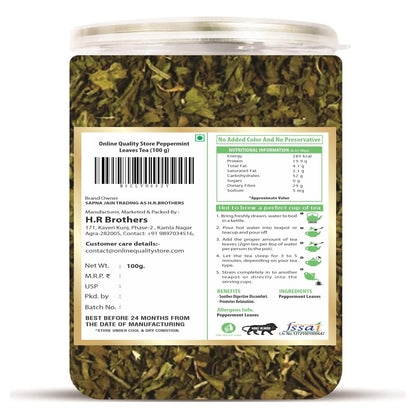 Online Quality Store Peppermint Tea, 100gm Loose Leaf Tea | Peppermint Tea Leaves Herbal Green Tea for Boost Immunity