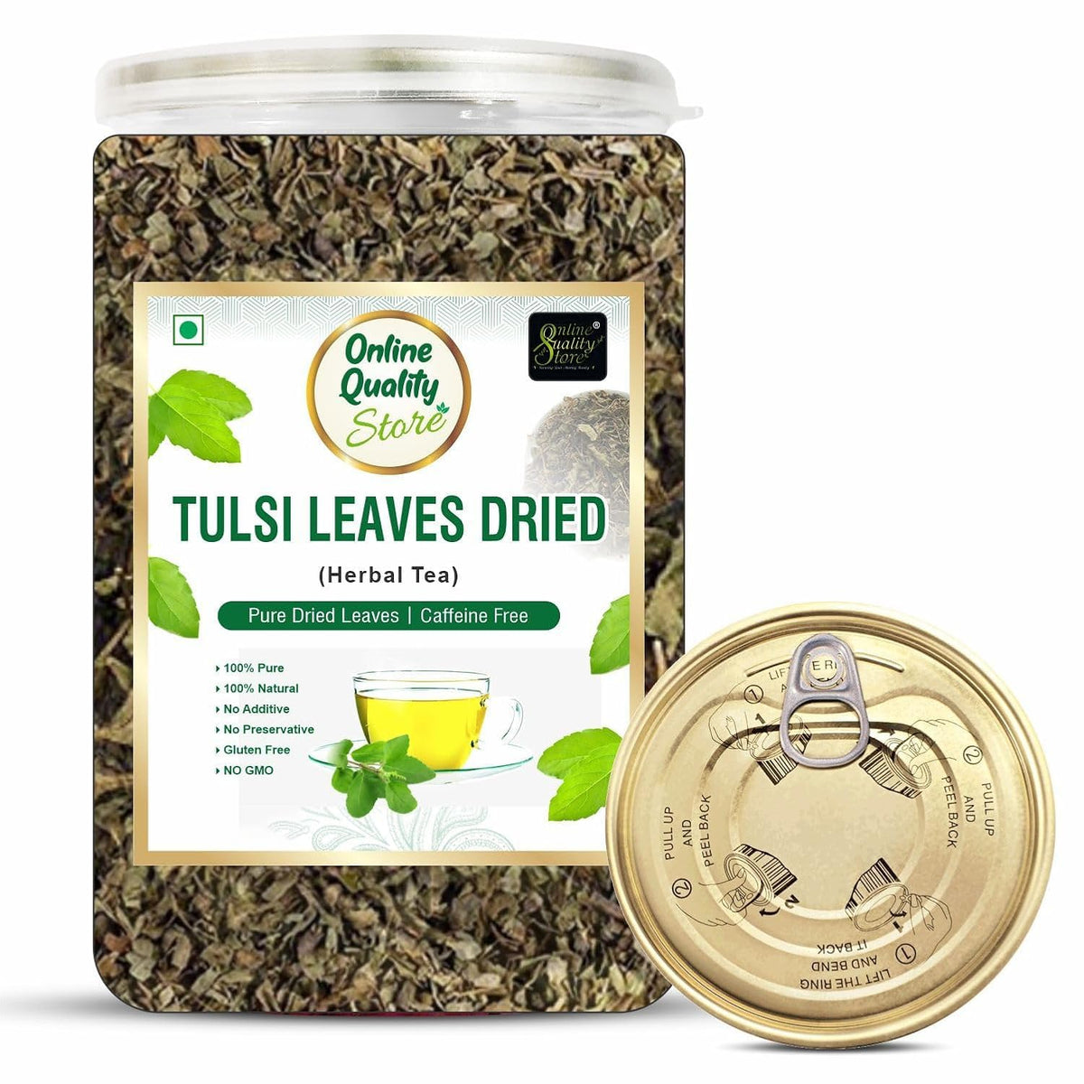 Online Quality Store Tulsi Leaves Tea - 50g | Pure Dried Tulsi Leaves Herbal Tea | Tulsi Tea helps in Boost Immunity