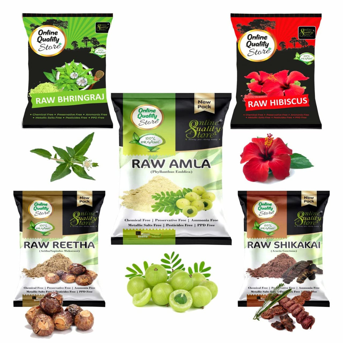 Online Quality Store herbal hair shampoo and hair mask(RAw form -Amla,Reetha, Shikakai,bhringraj and Hibiscus) (Raw_Reetha_Amla_Shikakai_Bringraj_Hibiscous_500g)