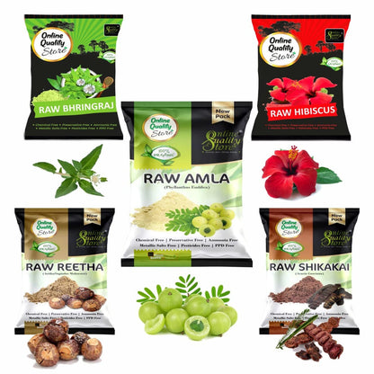 Online Quality Store herbal hair shampoo and hair mask(RAw form -Amla,Reetha, Shikakai,bhringraj and Hibiscus) (Raw_Reetha_Amla_Shikakai_Bringraj_Hibiscous_500g)