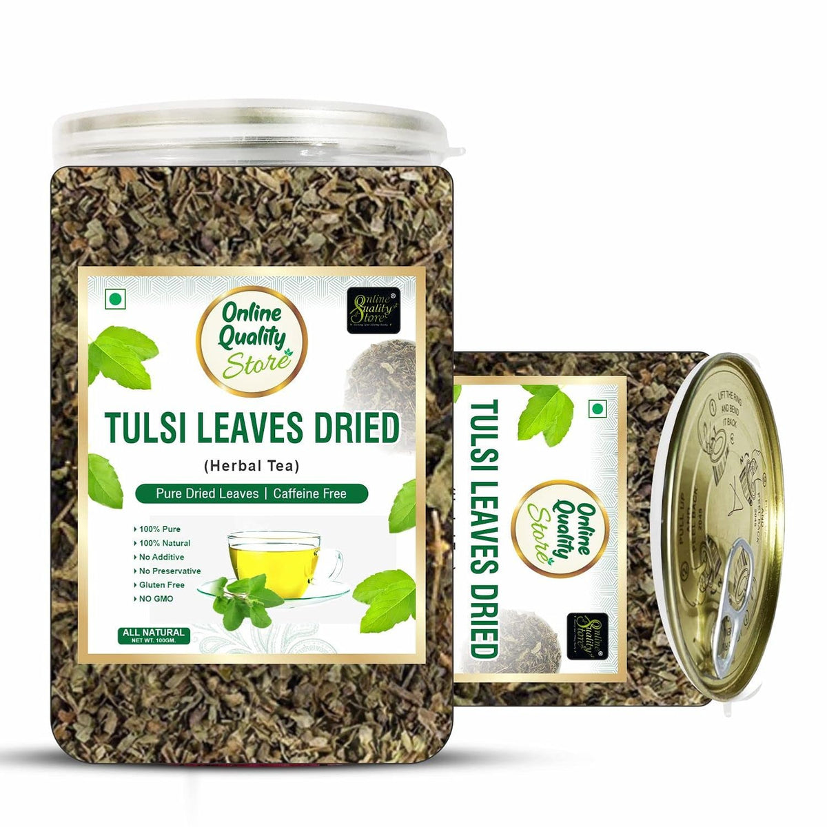 Online Quality Store Tulsi Tea -100g | Tulsi Dried Leaves Herbal Green Tea| Tulsi Tea | Helps with Stress and Anxiety