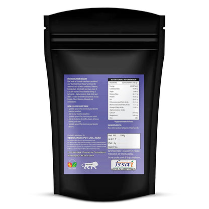 BRALCON Raw Organic Seeds Combo (Flax Seeds -100g, Chia Seeds -100g)