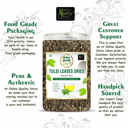 Online Quality Store Tulsi Leaves Tea - 50g | Pure Dried Tulsi Leaves Herbal Tea | Tulsi Tea helps in Boost Immunity