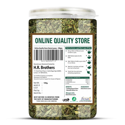 Online Quality Store Stevia Leaves- 100g | Zero Calorie Stevia leaves | Whole Leaf