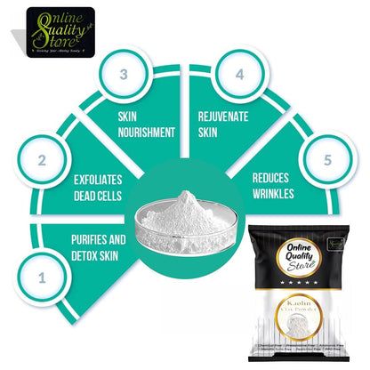 Online Quality Store natural Kaolin Clay Powder |China clay - For Acne, Blackheads |Face Masks |kaolin clay powder for face organic |Kaolin Powder for Skin |china clay powder |face care products,100g