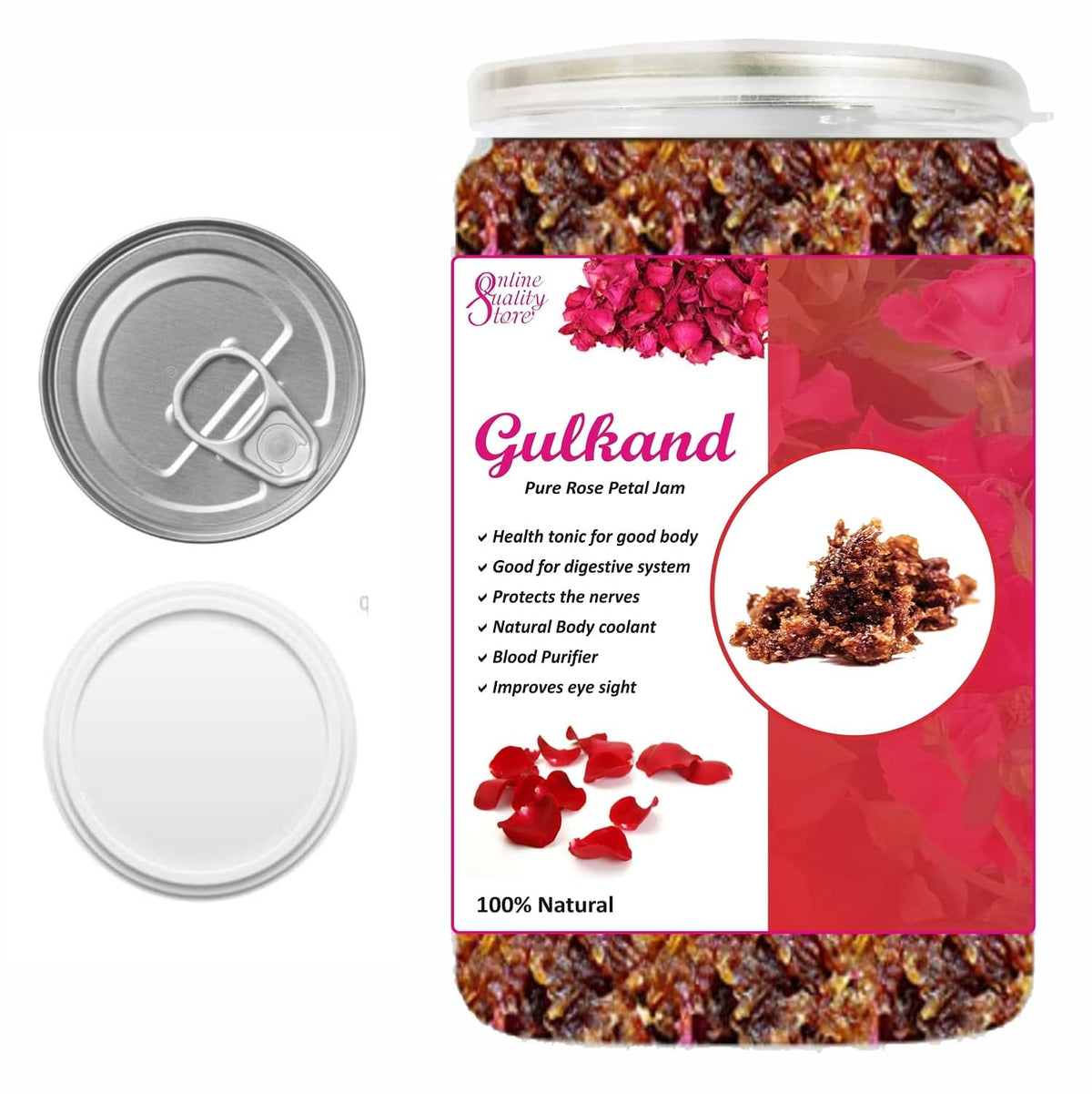 Online Quality Store Natural Gulkand (Rose Petal Jam), 900g | Sun-Cooked Damask Rose Petals & Rock Sugar |Pure gulkand Organic| Gulkand for Paan