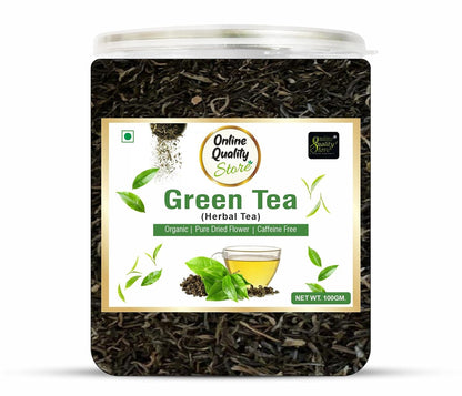 Online Quality Store Organic Green Tea - 100g | 100% Pure & Natural Herbal Green Tea Leaves | Whole Long Green Tea Leaf | Boost immunity
