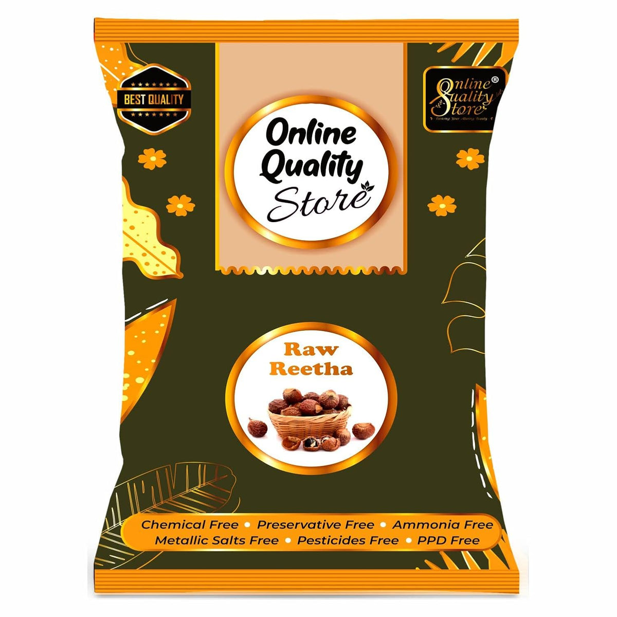 Online Quality Store Raw Reetha For Hair Natural (Ritha) Dried Form, 400g