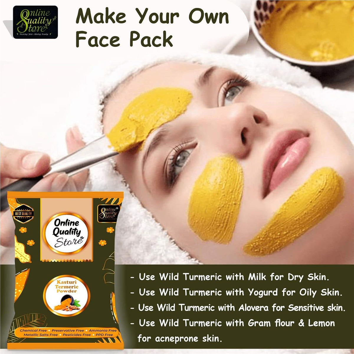 Online Quality Store Kasturi Turmeric Powder for Face Pack (400 Gm)