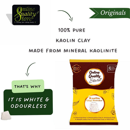 Online Quality Store Natural Kaoline/Clay Powder For Acne, Blackheads And For Glowing Skin, 250g