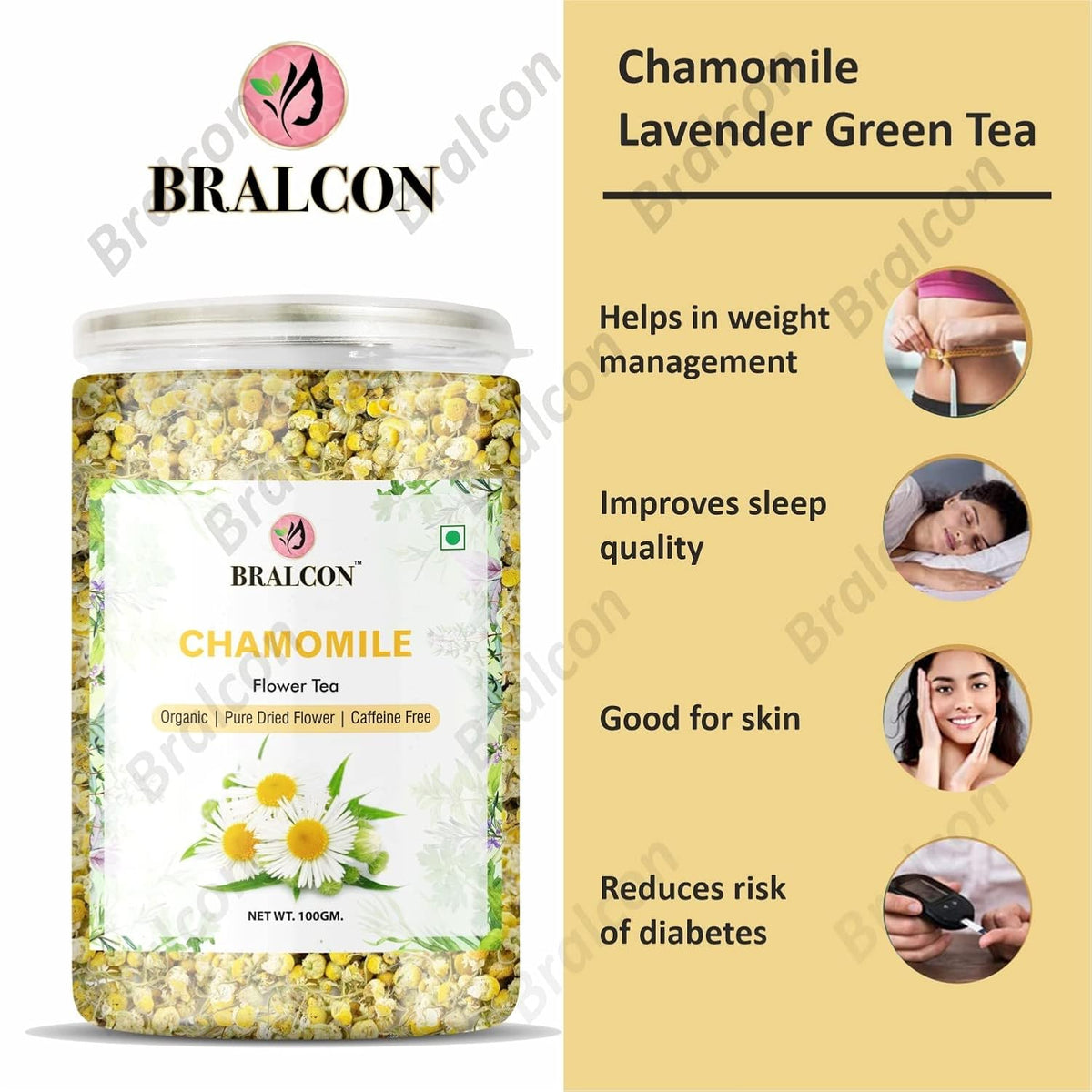 BRALCON Organic Chamomile Flower Tea - 100g