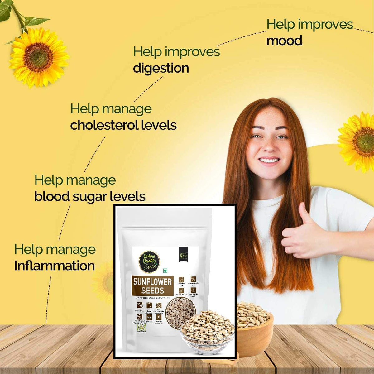 Online Quality Store Organic Sunflower Seeds-100gm|Protein and Fiber Rich Sunflower Seeds