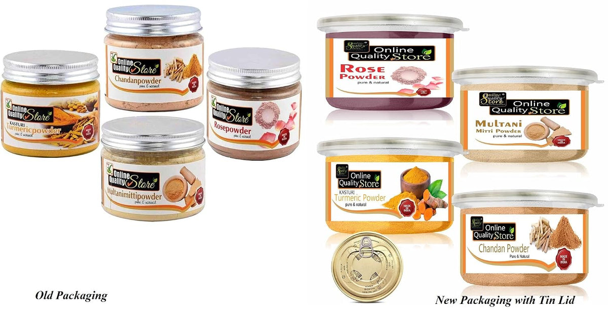 Online Quality Store Multanimitti Powder +Chandan Powder +Kasturi Turmeric Powder +Rose Powder |Multani Mitti (Fuller Earth) Powder Bentonite Clay |sandalwood powder |Kasthuri Manjal Wild Turmeric |natural Face Mask ,500g
