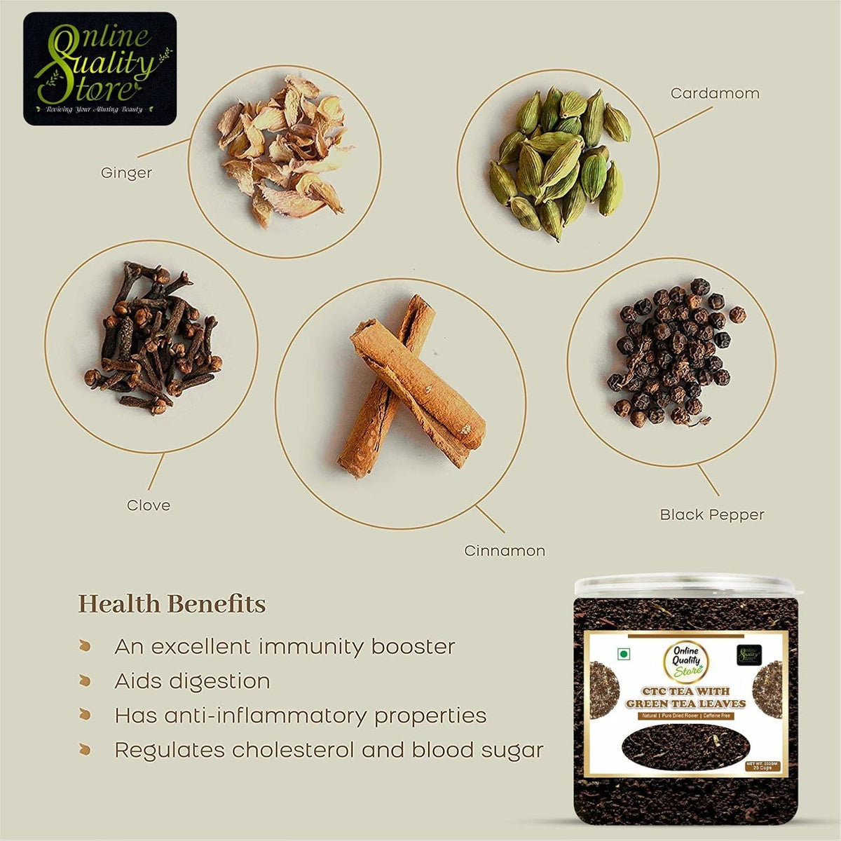 Online Quality Store CTC Tea With Green Tea Leaves - 200g | Chai Patti | Chai | Tea | Tea Leaf | Premium Tea | Assam CTC Tea | Milk Tea