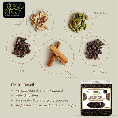 Online Quality Store CTC Tea With Green Tea Leaves - 200g | Chai Patti | Chai | Tea | Tea Leaf | Premium Tea | Assam CTC Tea | Milk Tea