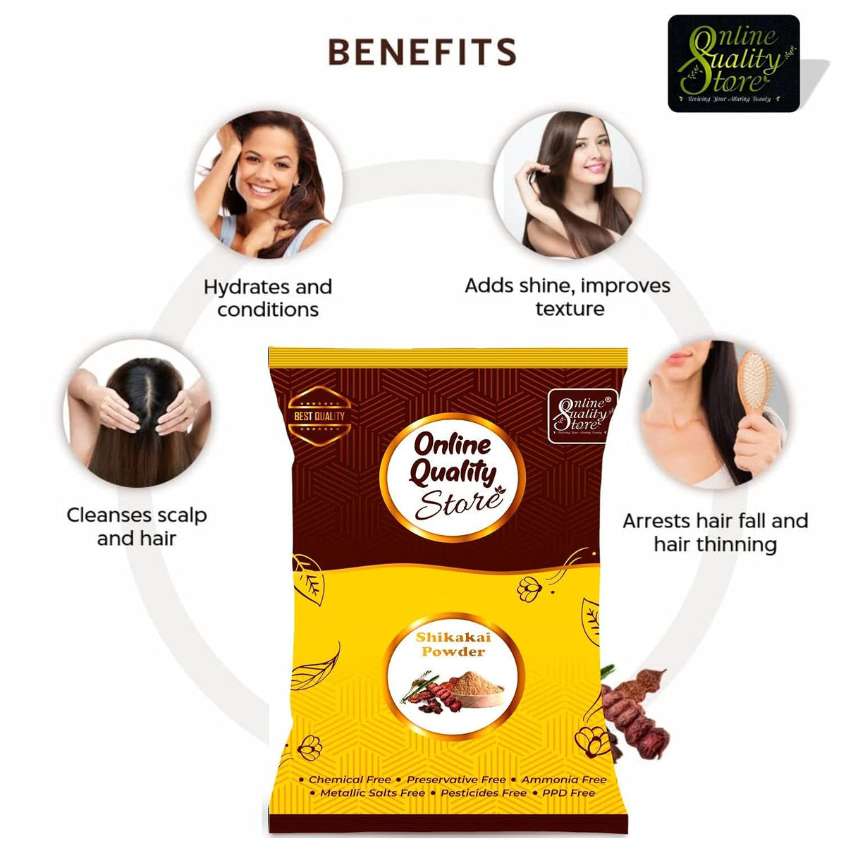 Online Quality Store Shikakai Powder for Hair (200g)