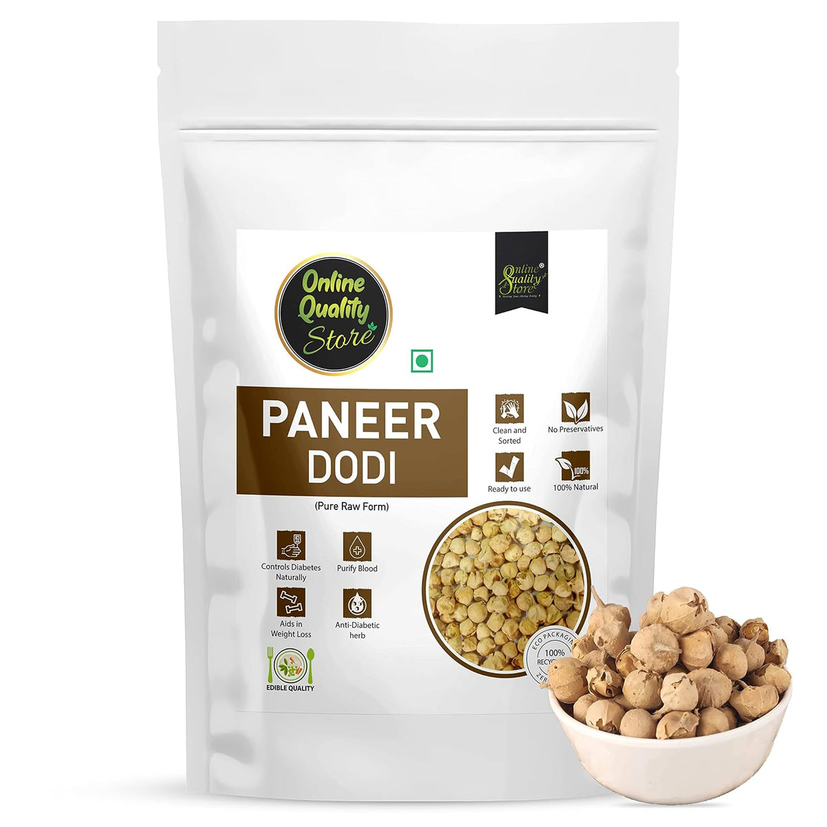Online Quality Store Paneer Dodi-400g(100g x 4)|Paneer Doda|Paneer Phool|Anti -Diabetic & Weight loss