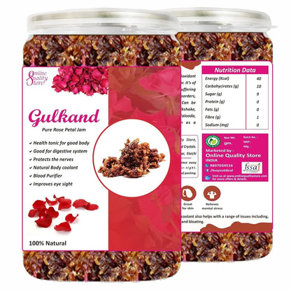 Online Quality Store Natural Gulkand (Rose Petal Jam), 900g | Sun-Cooked Damask Rose Petals & Rock Sugar |Pure gulkand Organic| Gulkand for Paan