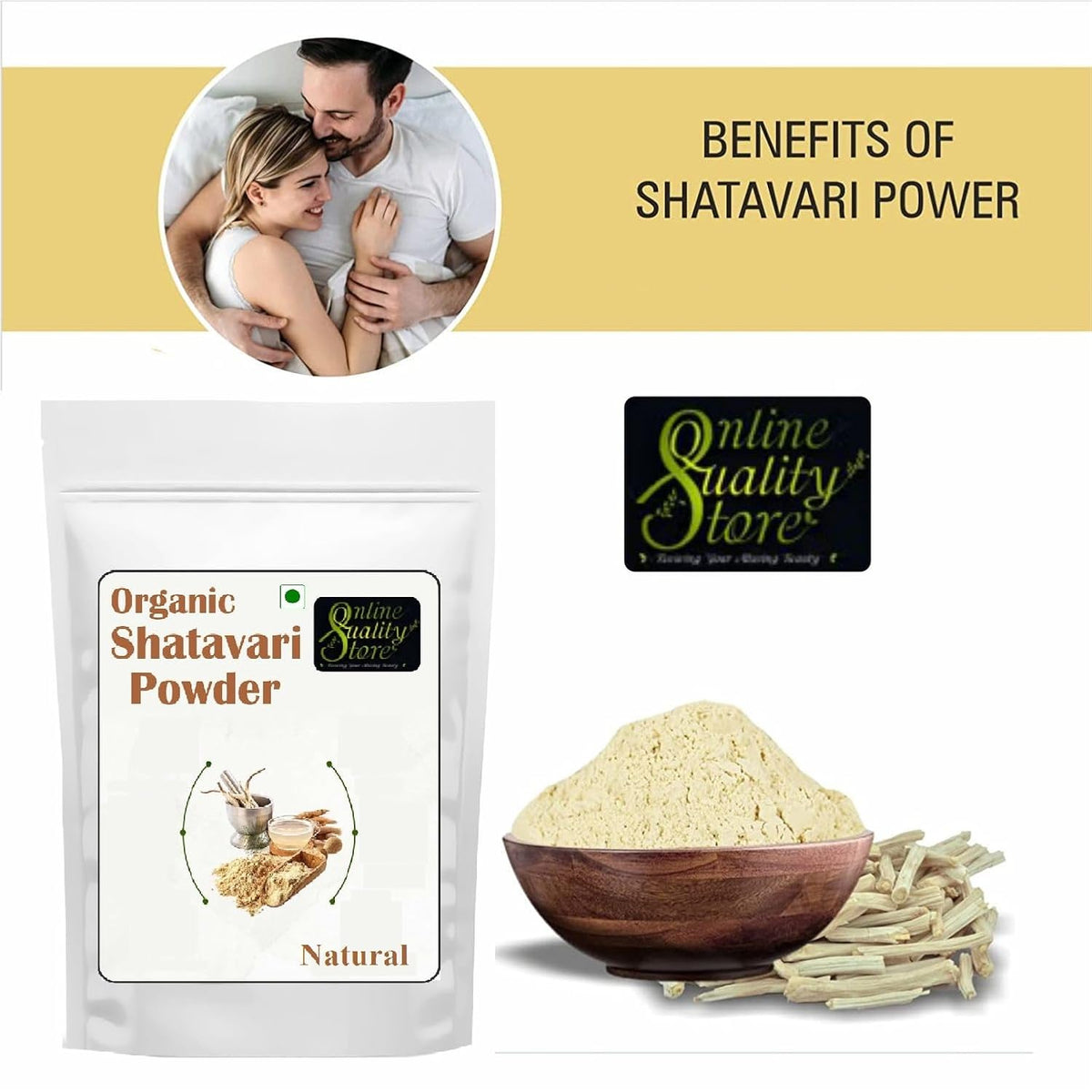 Online Quality Store Organic Shatavari Root Powder - 100g | Shatavari Kalpa Powder Shatavari Churna