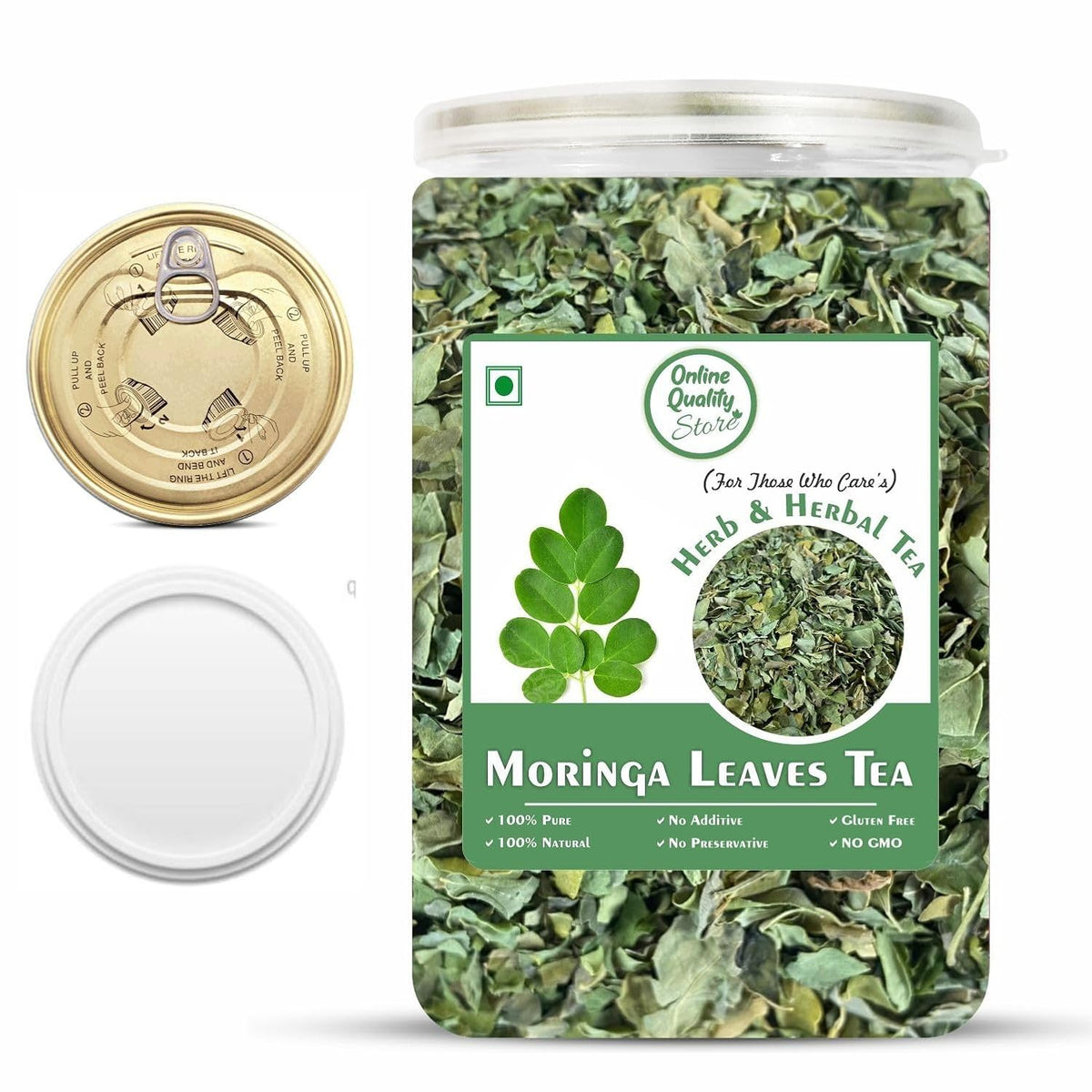Online Quality Store Moringa Loose Leaves Tea - 100 Gm | Moringa Leaves Herbal Tea | Moringa Green Tea | Green Tea | Natural Tea