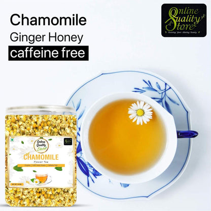 Online Quaity Store Organic Chamomile Flower Tea - 50g | Caffeine Free Herbal Tea | Sleep Tea & Stress Relief | 100% Natural Chamomile Flower Tea Leaves