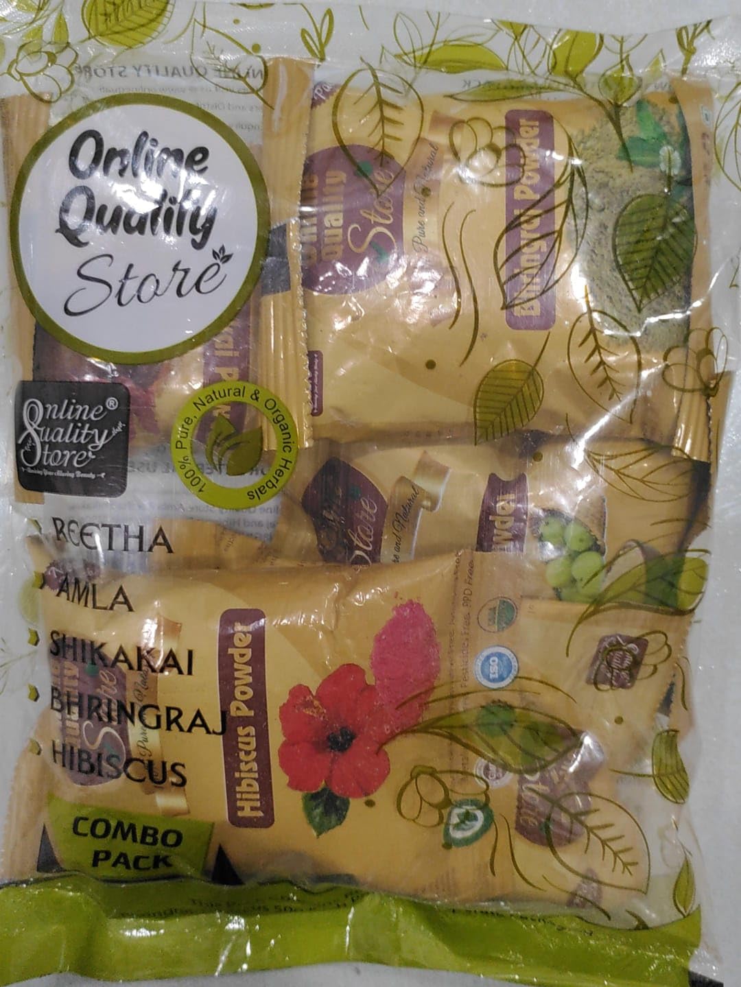 Online Quality Store Amla Reetha Shikakai, Bhringraj and Hibiscus Powder for Hair |Aritha|Ritha|Soapnuts|Indian Gooseberry powder |organic Bhringraj Powder |Hibiscus Powder/gudhal powder/gudhal fool powder(Pack of 5 ,50g each ,Total 250g Pack)