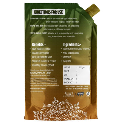 Mehandi Ka Paste, Natural Ready to Apply Henna, 200g, Chemical-Free