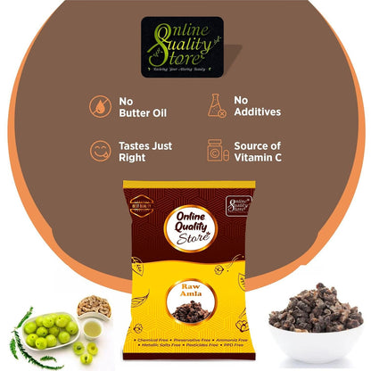 Online Quality Store Raw Amla For Hair Natural (Amla) Dried Form, 250g