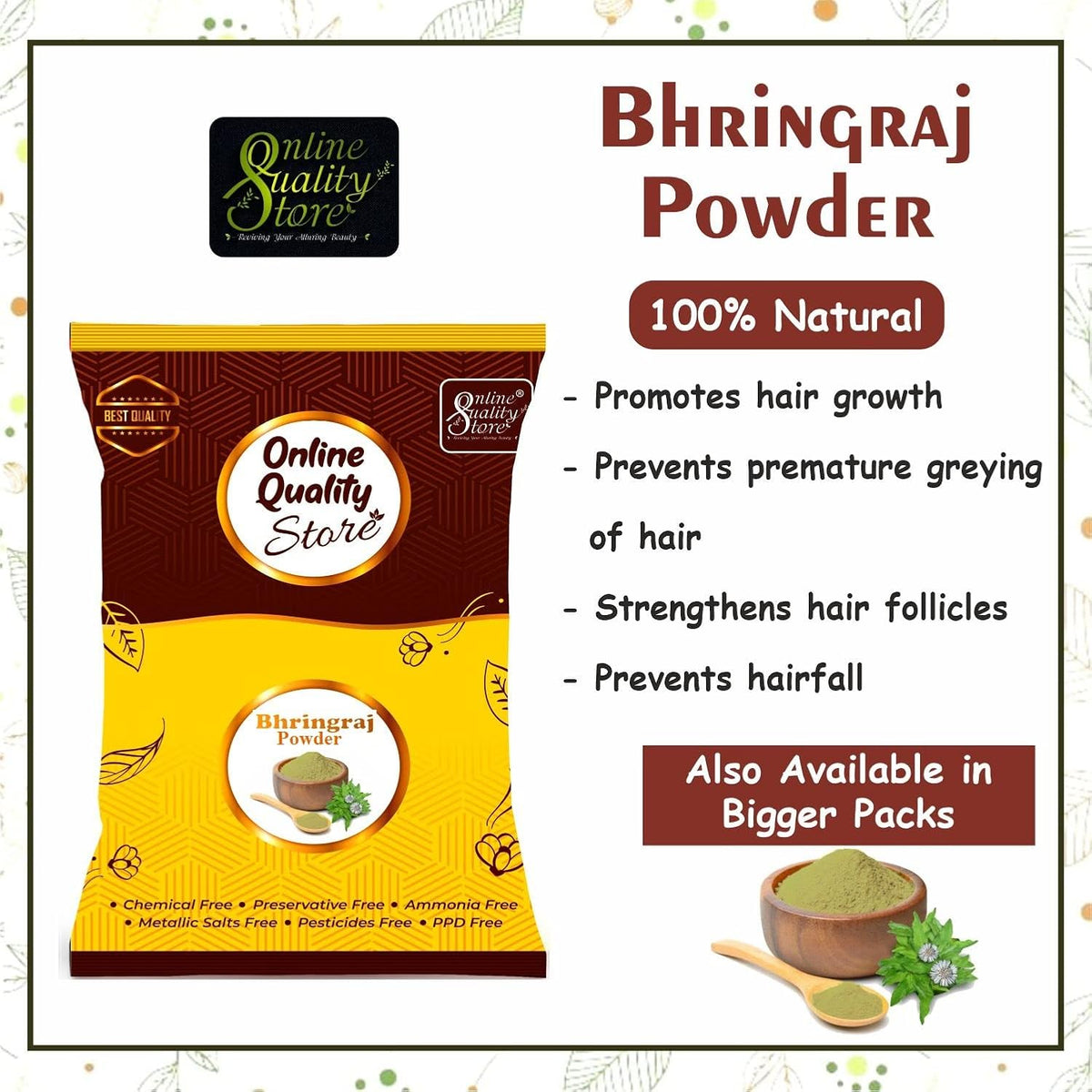Amla Reetha Shikakai Bhringraj Powder - Organic offer of the day (350 Grams *4) - All are in separate packaging