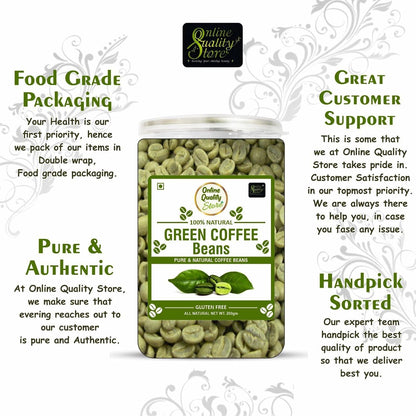 Online Quality Store Green Coffee Beans - 300g | Pure & Natural Coffee Beans for Weight Loss Management