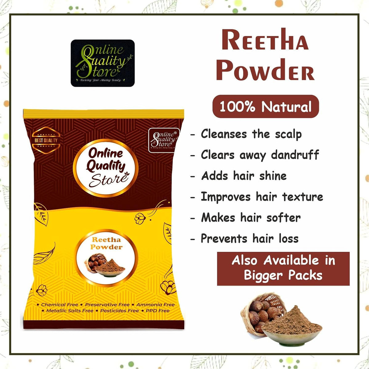 Amla Reetha Shikakai Bhringraj Powder - Organic offer of the day (350 Grams *4) - All are in separate packaging